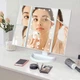 Зеркало косметическое тройное Superstar Magnifying Mirror, с LED подсветкой и подставкой, 22 лампочки, сенсорное управление, вращение на 180°, белое - изображение 9