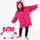 Детская игрушка-толстовка 2 в 1 Huggle Pets Hoodie, плед-трансформер с капюшоном и рукавами на рост до 140 см, мягкий флис высокого качества, розовый - изображение 3