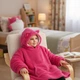 Детская игрушка-толстовка 2 в 1 Huggle Pets Hoodie, плед-трансформер с капюшоном и рукавами на рост до 140 см, мягкий флис высокого качества, розовый - изображение 10