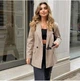 Жіночий піджак Zara у смужку, бежевий з темно-зеленим розмір XS (Oversize) - изображение 2