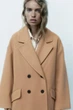 Пальто жіноче Zara розмір XS бежеве двобортне довге - зображення 4