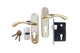 Замок врізний дверний з ручками на планці комплект FZB ЕТ-7140 SN/GP (сатин/пол. золото) - зображення 2