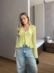 Женская блуза на завязках желтого цвета 37910 42/44 - изображение 2
