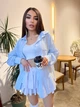 Базовая женская рубашка в полоску голубого цвета 37904 42/46 - изображение 2