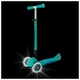 3-колесный самокат Globber Elite Lights с подсветкой колес изумрудно-зеленый, 439-607-3 - изображение 2