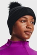 Жіноча чорна шапка Halftime Ribbed Pom-BLK Under Armour OSFM 1373098-001 - изображение 2