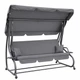 Садовая качель 4P Garden Comfort четырёхместная, 230 см, раскладная, с подушками и подстаканниками, Темно-серая - изображение 1
