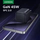 Зарядний пристрій Ugreen 45W GaN Charger X524 PD 3.0 PPS QC 3.0 швидка зарядка USB-C чорний - зображення 4