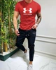 Спортивный костюм Under Armour футболка + штаны красный с черным L 4210 - изображение 2
