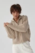 Кардиган на молнии из крупной вязки Lurex Бежевый One Size (3036) - изображение 1
