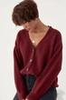 В'язаний вільний кардиган на гудзиках Lurex Бордовий One Size (5101) - зображення 5