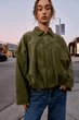 Жіночий бомбер Zara із замшевої тканини Khaki M (4344/655/533) - зображення 3