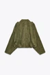 Жіночий бомбер Zara із замшевої тканини Khaki M (4344/655/533) - зображення 8