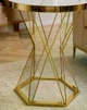 JUST HOME Скандинавський круглий мармуровий стіл 60 см, GOLDEN LEGS гламур - изображение 3