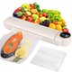 Вакууматор бытовой вакуумный упаковщик для еды Vacuum Sealer с сенсорным дисплеем + 10 пакетов Белый - изображение 2
