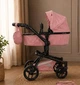 Кукольная коляска-трансформер для кукол 2в1 розовая Carrello Fortuna (9695 POWDER PINK) - зображення 1