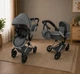 Лялькова коляска-трансформер для ляльок 2в1 із сумкою сіра Carrello Alfa (9707 GREY) - зображення 1