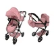 Кукольная коляска-трансформер для кукол 2в1 с сумкой розовая Carrello Alfa (9707 POWDER PINK) - изображение 2