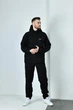 Теплый спортивный мужской костюм на флисе с капюшоном 60/62, Черный - изображение 4