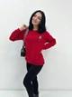 Теплый базовый женский батник на флисе с принтом повседневнная утепленная кофта Красный, 46/48 - изображение 1