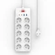 Сетевой удлинитель WIWU Wi-S008 14in1 20W GaN Power Strip 2xType-C 2xUSB 10xAC EU 2m White (6977703656268) - изображение 1