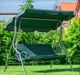 Садовые качели 176×114×168 см до 200 кг LEOBRO Relax Качели с регулируемым козырьком и мягкими подушками на 3 человека для дачи или отдыха на природе Зеленый - изображение 1