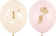 Повітряні кульки PartyDeco Мишки з цифрою 1 30 см Рожеві 50 шт (5904555044296) - зображення 1