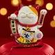 Кот Манэки Нэко керамический, статуэтка на удачу с подушечкой, 23,5 см, (питание от сети или батареек) - изображение 1