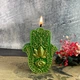 Воскова зелена свічка - Рука Фатіми, Світло Хамси (10,7 см) - зображення 1
