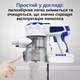 Пылесос Rainberg RB беспроводной 2500 Вт с LED подсветкой HEPA фильтр аккумуляторный синий (IO3Z) - изображение 7