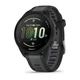 Смарт-годинник Garmin Forerunner 165, чорно-сірий силіконовий ремінець - зображення 1