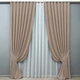 Комплект штор VR-Textil Мікровелюр Petek 150х270 2шт і Тюль 600х270 2016ш-1153т Какао з білим 71-153/5 - зображення 1