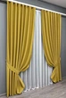 Комплект готових штор VR-Textil Шеніл однотонний № 1897ш Гірчичний 150х270 см 2 шт (33-0939) - зображення 3