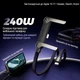 Швидка зарядка кабель 2в1 Type-C - Type-C/USB-A з підставкою для телефона 240W - зображення 3