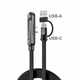Швидка зарядка кабель 2в1 Type-C - Type-C/USB-A з підставкою для телефона 240W - зображення 1