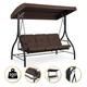 Качеля для сада с толстым матрасом LEOBRO Luxury Pro Brown до 300 кг (LB-1045) - изображение 1