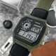 Чоловічий наручний годинник Casio AE-1200WHB-3B, кварцовий, текстильний ремінець, водозахист 100 м - зображення 11