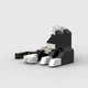 Фигурка-конструктор "Кот-Чистюля" из 62 деталей, 46х65х76mm, Black-White - изображение 5