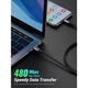 Дата кабель USB-C to USB-C 1.0m 240W US535 space gray Ugreen (15311) - изображение 4