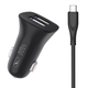 Автомобільний зарядний пристрій SkyDolphin SZ09V 15Вт 2USB QC 3.0 + кабель microUSB Black (AZP-000111) - зображення 1