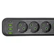 Сетевой фильтр-удлинитель 5 розеток 3xUSB-A 1xUSB-C кабель 5 м черный с выключателем защита от перегрузки для дома офиса компьютера телевизора ПК смартфона зарядка Yiwu - изображение 3