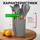 Набор кухонных принадлежностей силиконовый половник силиконовый кухонные щипцы лопатки силиконовые кухонный набор 12 предметов Grey Pavlysh SKS-12 - изображение 4