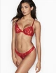 Комплект Victoria’s Secret Floral Embroidery Unlined Demi Bra +Trong Panty(Бюстгальтер +трусики)Червоний 75B+S - изображение 1