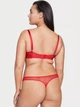 Комплект Victoria’s Secret Floral Embroidery Unlined Demi Bra +Trong Panty(Бюстгальтер +трусики)Червоний 75B+S - изображение 5