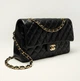 Сумка в стиле CHANEL Classic 11.12 Handbag с золотистой фурнитурой, чёрная - изображение 2