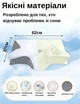 Ортопедична подушка Beauty Метелик 62×37-8-12 см з ефектом пам'яті для шиї та плечей, Memory Foam сіро-білий KT7006276 - зображення 6