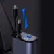 Автомобильное зарядное устройство Lightning / Type-C / USB, 4в1 с быстрой зарядкой QC 3.0/PD и выдвижными кабелями, черный - изображение 3