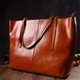 Женская кожаная сумка шоппер Vintage рыжая 36x30x12 см большая деловая городская 60754 - изображение 11