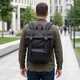 Рюкзак для ноутбука унисекс из полиэстера с эко-кожей Rolltop до 15 6 дюймов черный 59331 - изображение 1