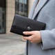 Женский кошелек большой из натуральной кожи с двумя клапанами вместительный с монетницей и отделениями на молнии, черный 62624 - изображение 2